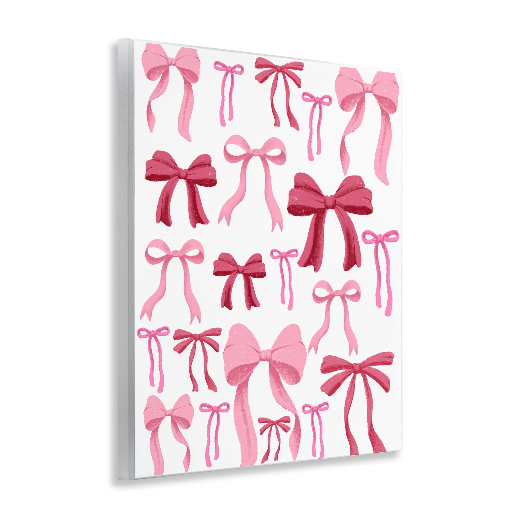 Stupell Industries Bows All Over Pink & Red Wall Plaque Art, design by Marcus Prime