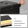 thumbnail image 5 of 30 Inches Folding Storage Ottoman Bench, Faux Leather Footrest Ottoman, Storage Trunk Footrest for Bedroom, Living Room and Hallway, Support 350lbs, Black White line, 5 of 14