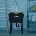 thumbnail image 2 of Tehila Black Freestanding Floor Mount Utility Sink with Stainless Pull-Down Faucet for Laundry Room, 2 of 10