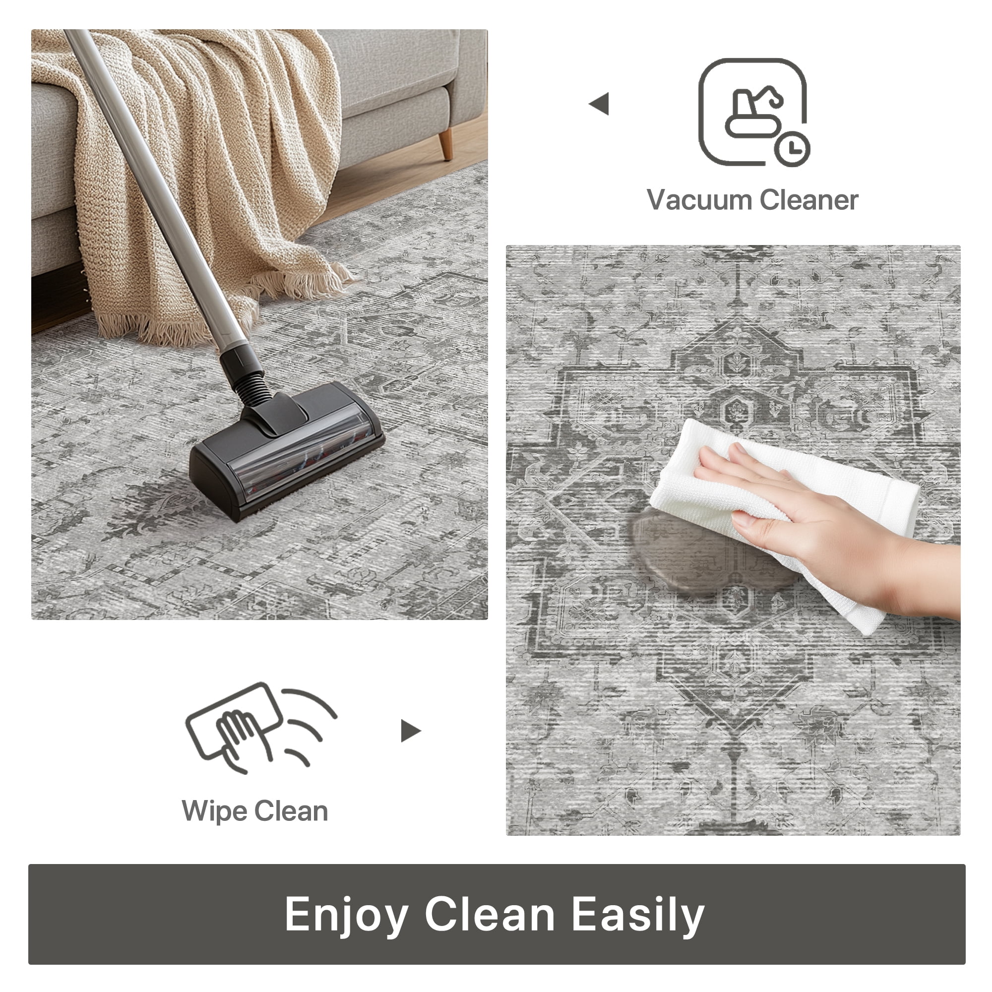 KUETH Kitchen Mats for Floor, Kitchen Rug with Anti Fatigue, Non Slip Washable Kitchen Rug, Set of 2 Kitchen Mat 17"x59"+17"x30", Runner Rug with Waterproof for Bathroon and Bedroom