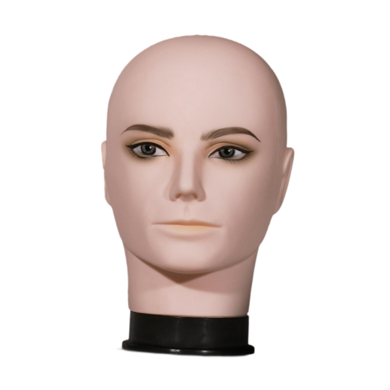 Stgfyxgs Male Bald Mannequin Head Manikin Head,Professional,Smooth,Stable Base Hat Display Rack Holder for Making Styling