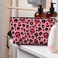 thumbnail image 5 of Toiletry Bag, Skull leopard print pink cute Leather Waterproof Travel Makeup Cosmetic Bag Organizer, Large Capacity Toiletry Bag for Travel Size Toiletries, Skin Care Bag for Women, 5 of 8