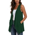 thumbnail image 4 of Nestiefly Sleeveless Vest for Women Summer Lightweight Casual Loose Fit Open Front Irregular Hem Cardigans with Pockets 2026 Dark Green XL, 4 of 7