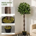 thumbnail image 4 of Outsunny 4FT Artificial Laurel Tree Set of 2, Lifelike Potted Fake Plant, 4 of 10