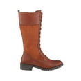 thumbnail image 3 of G.C. SHOES Womens Brown Lace-Up Slip Resistant Comfort Hanker Round Toe Block Heel Zip-Up Combat Boots 8.5, 3 of 4