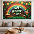 thumbnail image 5 of LUUFILx St Patricks Day Leprechaun Backdrop Rainbow Celebration Gold Coin Festival Banner Shamrock Party Supplies Photography Props Decoration Background, 5 of 8