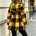 thumbnail image 5 of cocolona Womens Sherpa Jacket Oversized Long Sleeve Hooded Zipper Fleece Coat Fuzzy Soft Waist Cinching Winter Warm Plaid Outerwear, 5 of 6