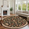 thumbnail image 2 of FairOnly Brown 3'x3'Modern Machine Washable Area Rug- Grass And Warblers Non Slip Stain Resistant Foldable Rugs for Bedroom Dining Room Living Room, 2 of 5