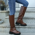 thumbnail image 5 of jsaierl Women's Knee-High Go-Go Boots Chunky Block Heel Zipper Boot Thick Soled Rain Shoes, 5 of 7
