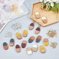 thumbnail image 5 of 1Box 16Pcs Oval Resin Walnut Wood Pendants Dangle Earring Making Kit Resin Walnut Charms With Brass Earring Hooks Jump Rings Wood Statement Wood Earring Accessories for Jewelry Making, 5 of 6