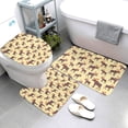 thumbnail image 3 of Bathroom Rugs Sets 3 Piece - vintage moose elk yellow cool Absorbent Non Slip Bath Mats, U-Shape Toilet Lid Cover, Contour Mat, Soft Washable Shower Mats Bath Rug Mat for Bathroom Tub Toilet, 3 of 7