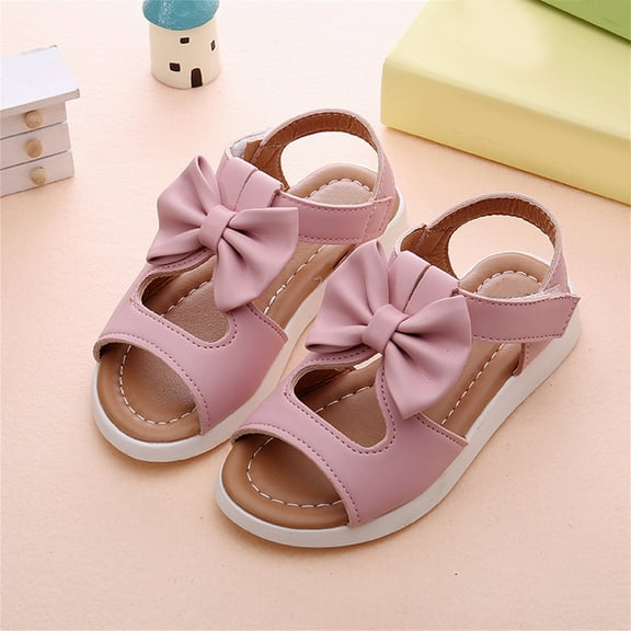 AOOCHASLIY Black and Friday Kids Shoes Toddler Shoes Baby Girls Cute Fashion Bow Non-slip Small Leather Princess Shoes