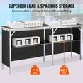 thumbnail image 3 of KFFKFF Extended Foldable Bar Stand - Versatile Podium Table for Gatherings, Picnics, Exhibitions, Comes with Transport Bag, Storage Rack and Dark Drapery, Dimensions: 77.95" x 15.16" x 34.65", 3 of 9