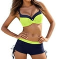 thumbnail image 3 of RUTAYY Women's Bikini Sets Push Up Beachwear Padded Swimwear Color Block Tankini Comfortable Surfing Athletic Swimsuit, 3 of 8