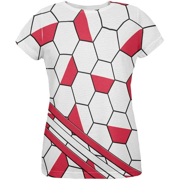 World Cup Poland Soccer Ball All Over Womens T Shirt Multi SM