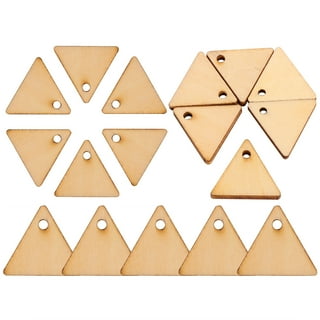 EXCEART 60pcs Triangular Wood Chips Wooden Log Slices Wood Triangle Slice  Wooden Shapes for Crafts Wood Triangles for Crafts Wooden Shapes to Paint