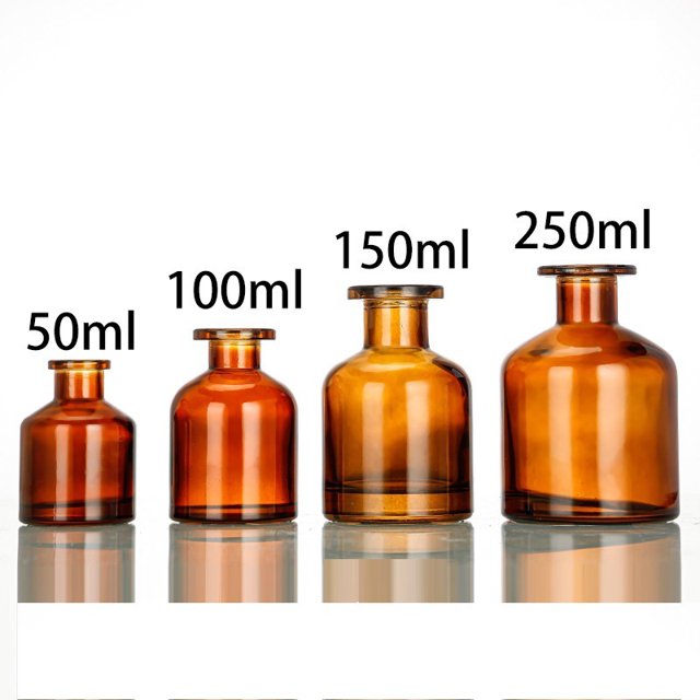 Shisuyan 2 Pcs Refillable Glass Reed Diffuser Bottles Empty Cylinder Aroma Diffuser Jars Reusable Essential Oil Holder For Office Home Car