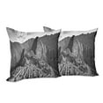thumbnail image 6 of Ambesonne Landscape Throw Pillow Cover 2 Pack, View Peru Village, 24", Black and White, 6 of 6