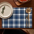 thumbnail image 5 of Navy White Plaid Checkered Pattern Summer Placemats Table Placemats Set Of 4-Linen Kitchen Washable Placemats Table Mats 11.8"x17.7" Non-Slip Heat Resistant, 5 of 6