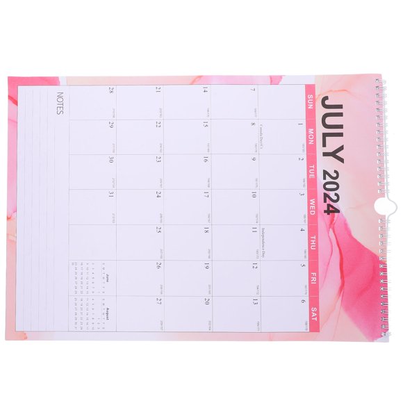 STRANDCHIC Clear Printed 2024 Wall Calendar Hanging Monthly Organizer for Family and Office Use