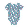 thumbnail image 5 of Balery Rabbit And Rainbow Pattern Baby Climbing Clothes Infant Bodysuit Cute Infant Bodysuit Baby Romper-9M, 5 of 7