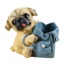 lixuesong Dog Shape Pencil Cup Decorative Resin Pen Container Desktop Pen Organizers Makeup Brush Stand Office Desk Decoration