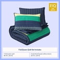 thumbnail image 4 of Mainstays Kids Reversible Green Stripe Stitch Quilt Set, Full/Queen, 3-Piece, 4 of 9