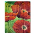 thumbnail image 3 of Designart 'Red Blossoming Poppies Over Wild Green V' Traditional Print on Natural Pine Wood, 3 of 5