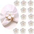 thumbnail image 1 of Table Napkin Ring, White Flower Napkin Ring Set of 12 Christmas Napkin Rings Rounds and Napkin Holders Versatile Wedding Napkin Ring Table Napkin Ring, 1 of 5