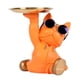 thumbnail image 5 of Estatua de bulldog para decoración de mesa con bandeja de almacenamiento, adorno de regalo navideño divertido naranja, 5 of 9