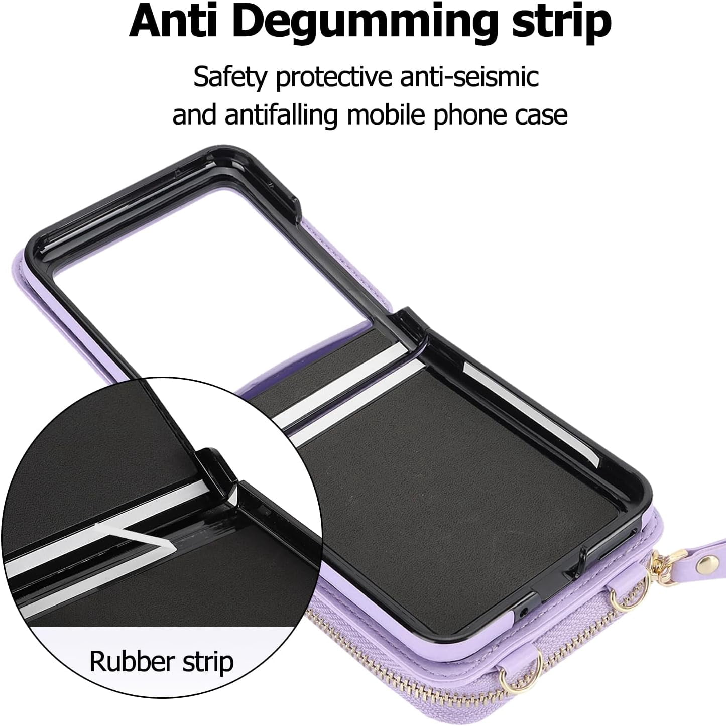 for Motorola Moto Razr+ 2023 Wallet Case with RFID Blocking, Moto Razr Plus Phone Case Crossbody Strap Card Holder Women Girls PU Leather Motorola Razr+ 2023 Wallet Phone Case Purple