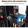 thumbnail image 5 of SAZYY LED Jewelry Cabinet Wall Mounted Door Hanging, Lockable Jewelry Armoire with 47.2'' Full Length Mirror, Foldable Makeup Tray, Lipstick Brush Holders, Jewelry Storage Organizer, 5 of 9