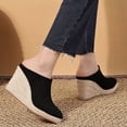 thumbnail image 3 of Womens Platform Clogs Espadrilles Wedge Shoes Closed Toe Sandals Comfortable Slip On Sandals, 3 of 9