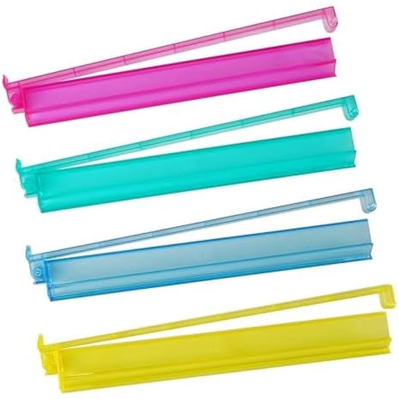 Mahjong Rack Pusher Set - 4 Transparent Acrylic Mahjong Rack with Built in Pushers Set - Multi Color