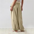 thumbnail image 3 of utcoco Women's Casual Loose Fit Linen Stitching Wide Leg Pants, 3 of 4