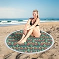 thumbnail image 4 of Yika Beach Blankets Beach Towel Round Printed Microfiber Beach Towel Super Lightweight Colorful Bath Towel Sandproof Beach Blanket Beach Mat Multi-Purpose Towel For Tr, 4 of 5