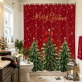 thumbnail image 6 of Bedliving Christmas Shower Curtain for Bathroom, Red, Gold Merry Christmas Lettering, Snowy Trees, Red Bow, Waterproof Fabric, 12 Hooks, 72"x72", 6 of 9