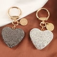 thumbnail image 6 of harmtty Key Chain Shiny Full Rhinestone Sparkling Multi-purpose Reusable Gift Accessories Metal Heart Shaped Car Keychain Handbag Pendant Keyring for Wallet,Blue, 6 of 7