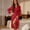Red, variant on Robes for Women Long Wedding Party Robes Lightweight Sexy Sleepwear with Pockets