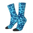 thumbnail image 2 of Blue Daisy Print Socks Retro Flowers Kawaii Stockings Autumn Non Slip Women Socks Comforta, 2 of 7