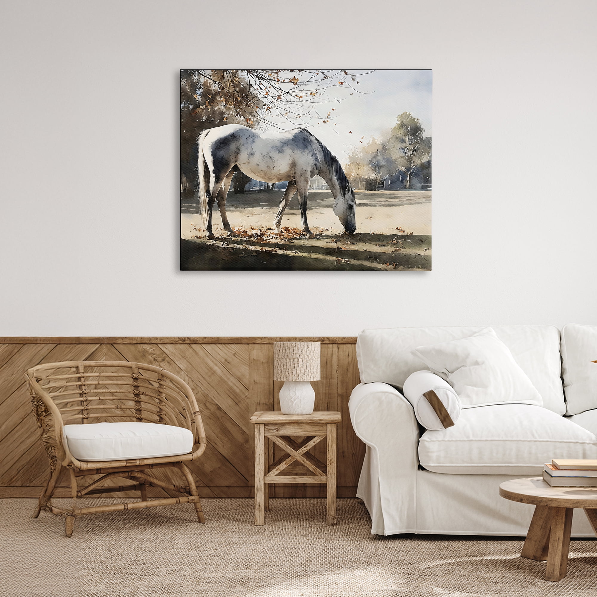 Stupell Industries Grey & White Mare Grazing Canvas Wall Art, design by Franklyn Gregory