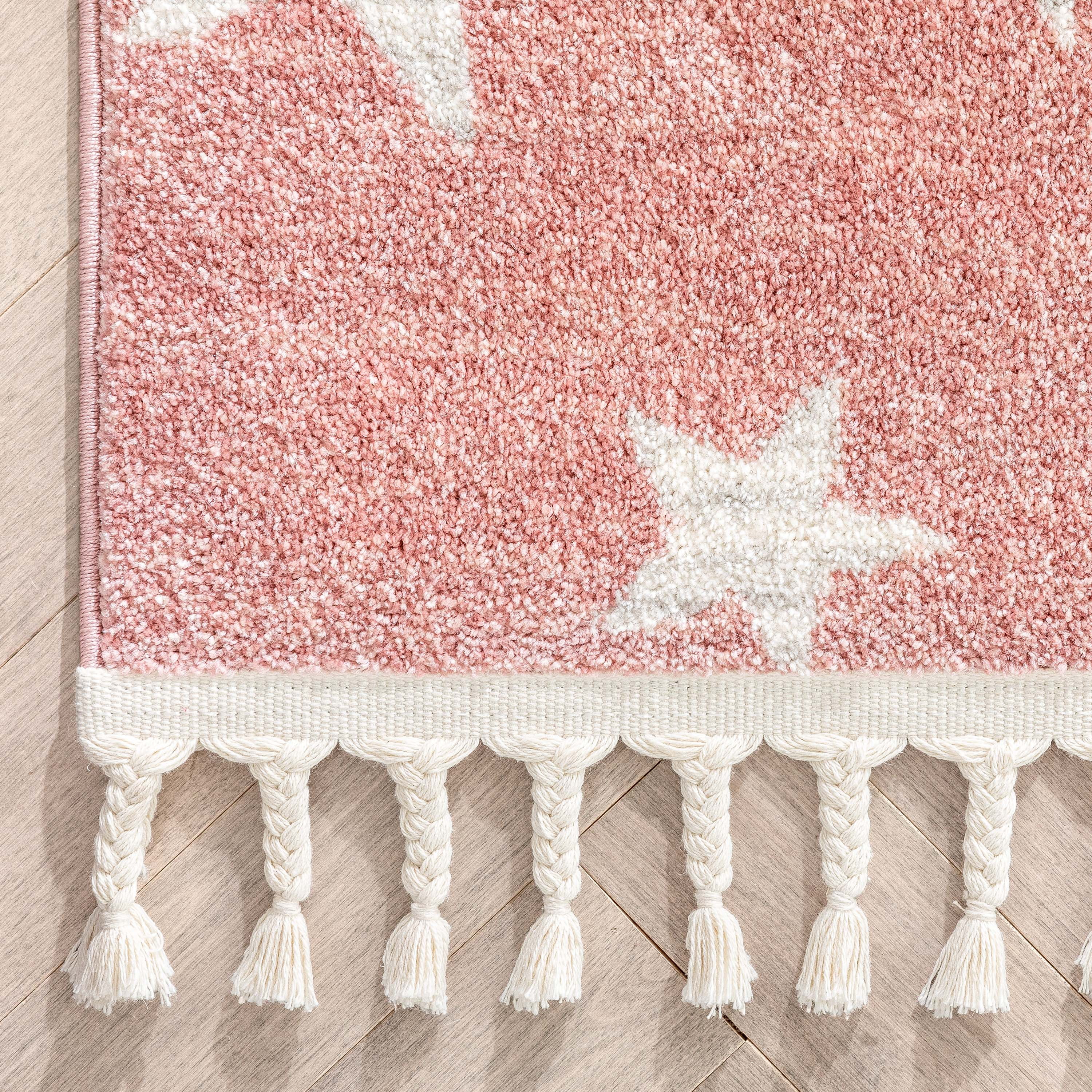 Well Woven Kennedy Stars Modern Kids Rug Pink 2'3" x 7'3" Runner Rug