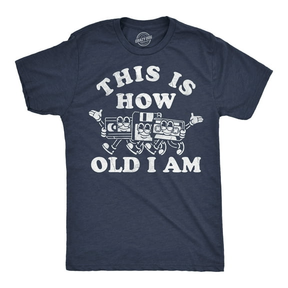 Mens Funny T Shirts This Is How Old I Am Sarcastic Retro Technology Graphic Novelty Tee for Men Graphic Tees