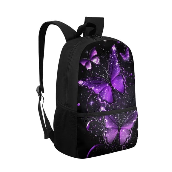 HUIACONG Purple Butterfly Backpack for Girls Boys School Backpack for Students 6-18 Large Capacity Lightweight Water Resistant Back to School Backpack for Elementary Middle High School Daily Use