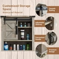 thumbnail image 4 of OKD Bathroom Wall Cabinet Barn Door Cupboard Storage Medicine Cabinet Shelf Light Rustic Oak, 4 of 6