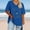Blue, variant on QUNYINEY Short Sleeve Women Shirts Star V Neck Casual Tunic Tops Loose Summer Pullover Plus Size Women's Tops