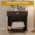 thumbnail image 2 of Faceket Large Hidden Indoor 2-in-1 Cat House and Washroom Cabinet Wooden Cat Litter Box Furniture with Scratching Board Doors and Drawer, Black, 2 of 7