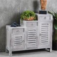 thumbnail image 2 of Sunset Trading Cottage Wood 3-Tiered Shutter Cabinet in Distressed Light Gray, 2 of 5