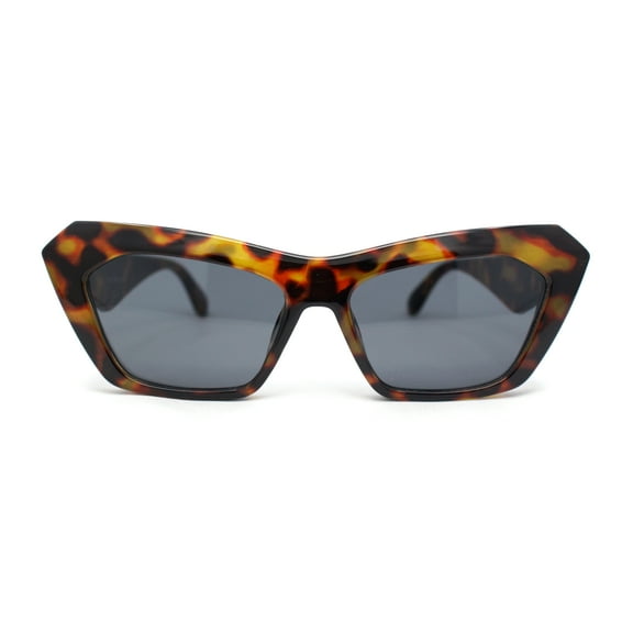 Womens Mod Thick Plastic Cat Eye Oversized Fashion Sunglasses Tortoise - Black