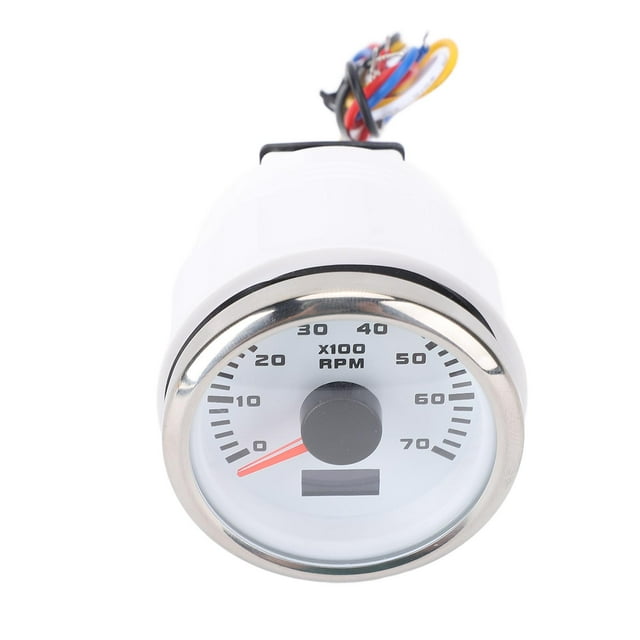 52mm Tachometer Gauge 7000RPM, 2in Boat Speedometer with 7 Color Backlight, RPM Hourmeter for Truck Tractor Car RV, Suitable with Speed Ratio From 1.0 to 360